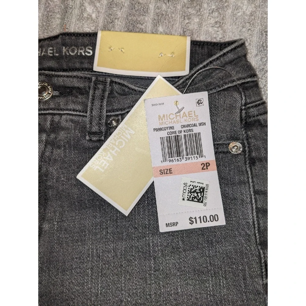 Michael Kors‎ Selma Skinny High-Rise Slimming Black Wash Jeans Size 2P NWT $110
